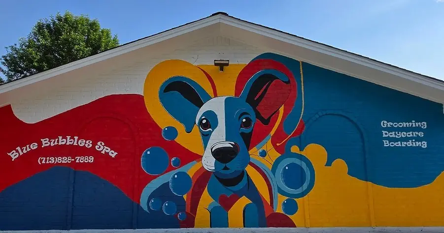 Blue Bubbles Spa facility mural
