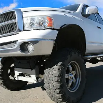 Lifted truck on new tires