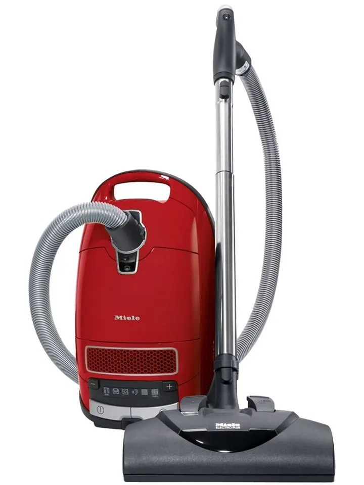 Red Miele canister vacuum