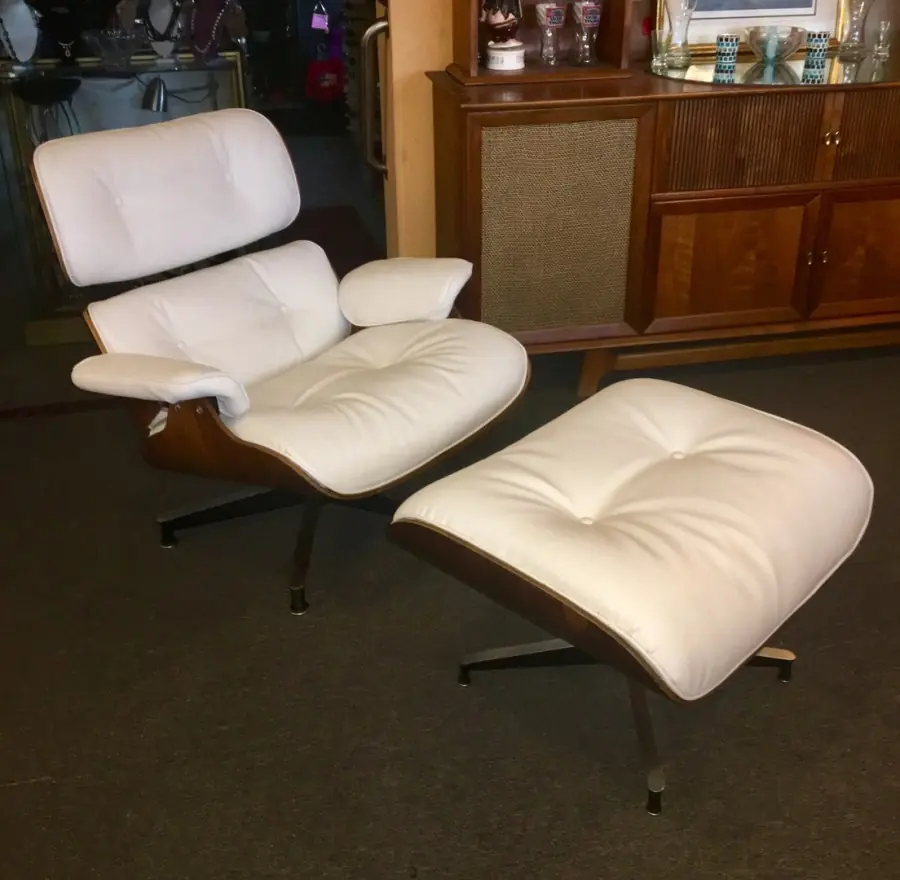 Eames lounge chair and ottoman reupholstered by Classic House