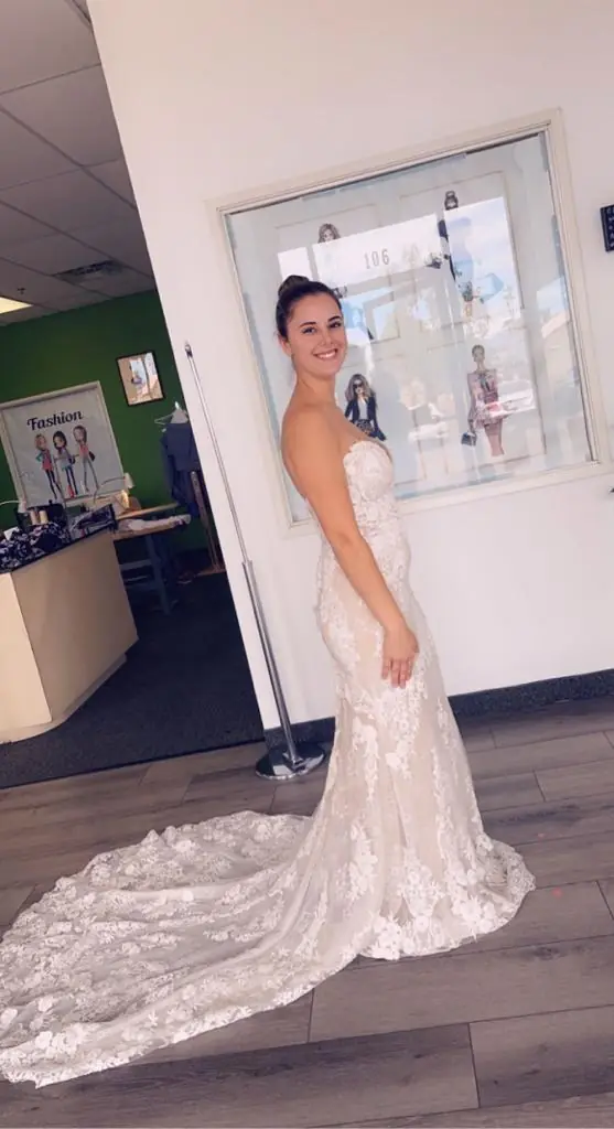 Bridal gown altered at G&J Alterations