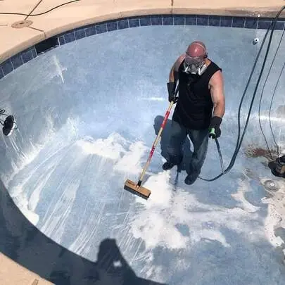Mr. Klean servicing a pool
