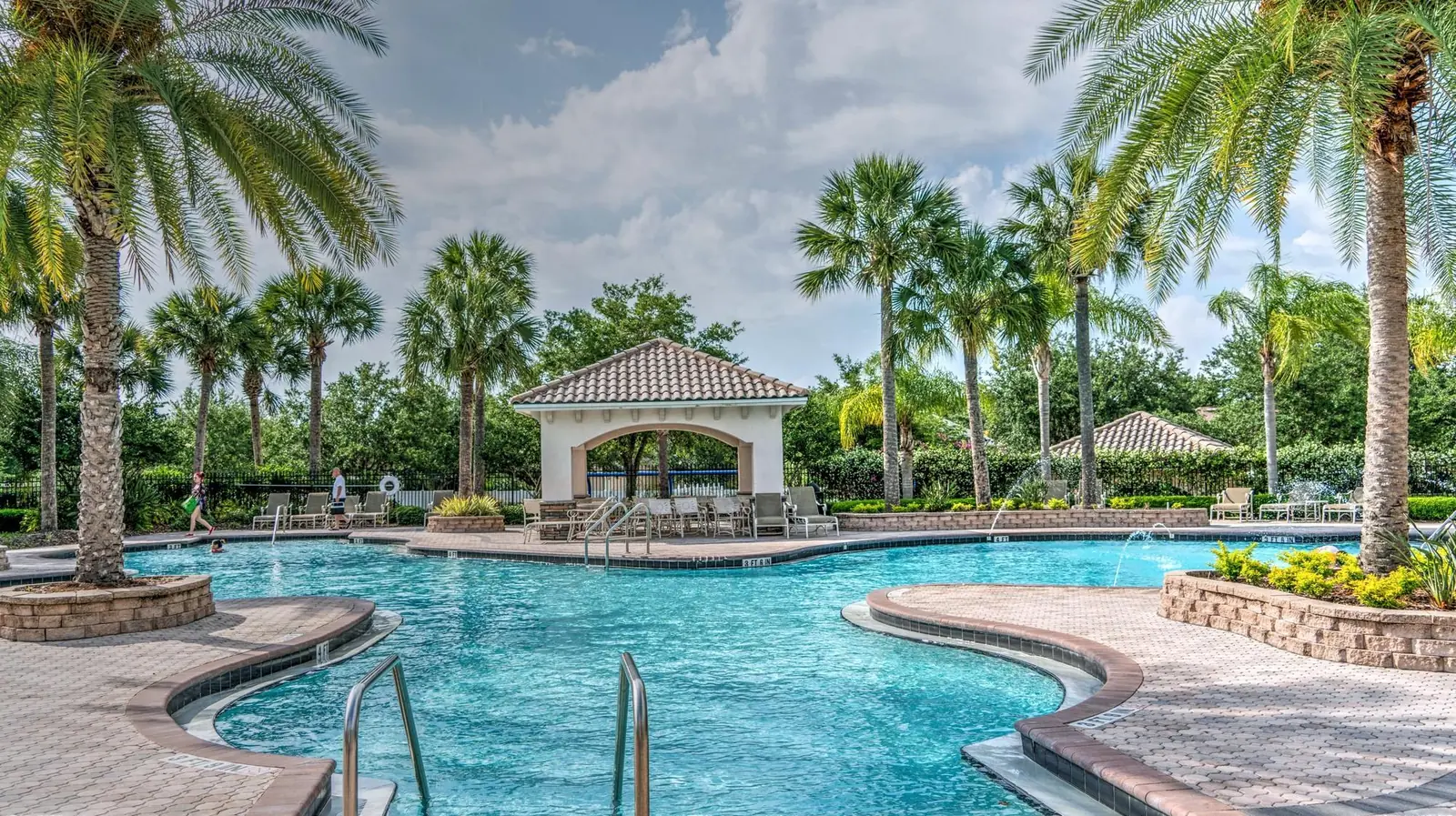 Sparkling backyard pool