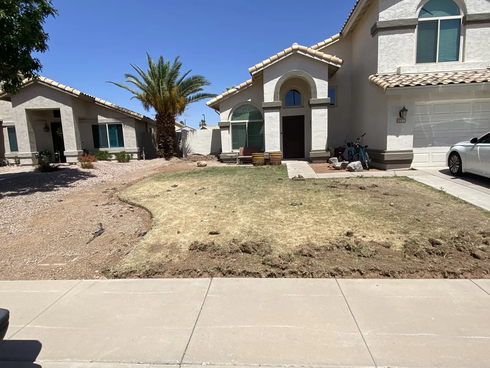 Front yard before landscaping