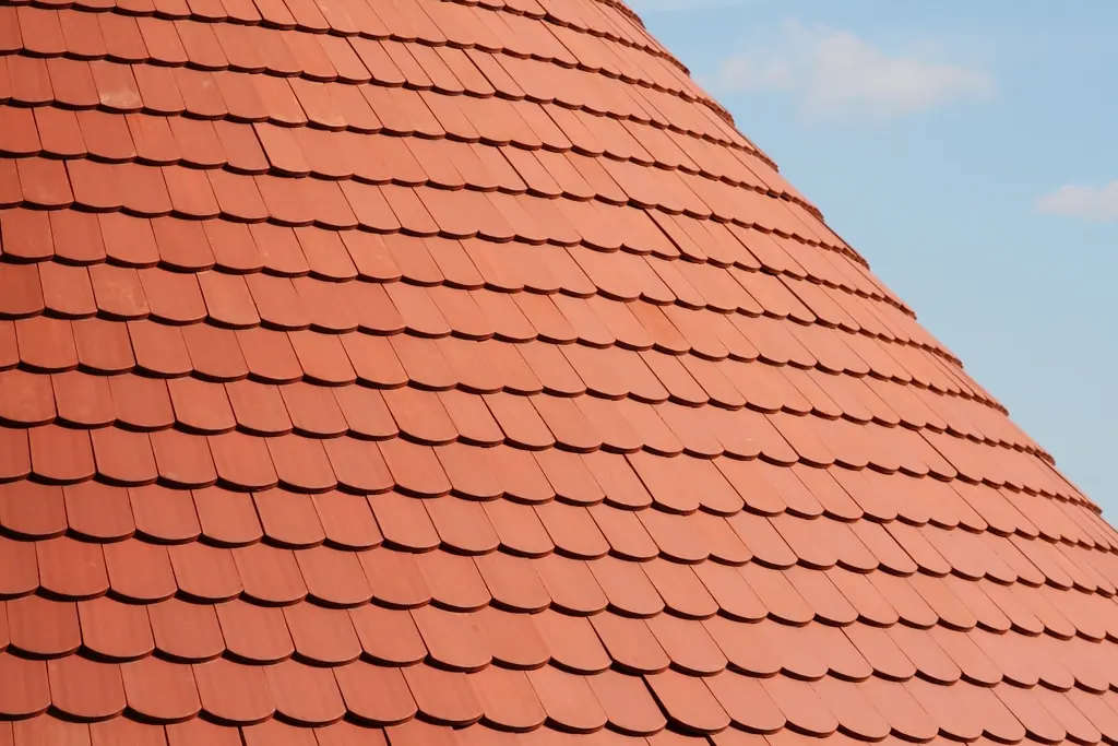 Clay terracotta roof tiles
