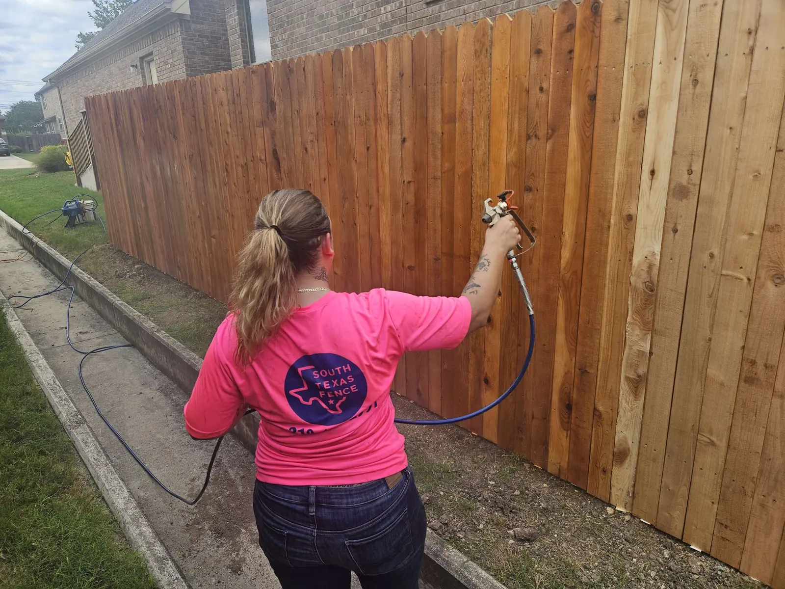 Fence & deck staining by South Texas Fence