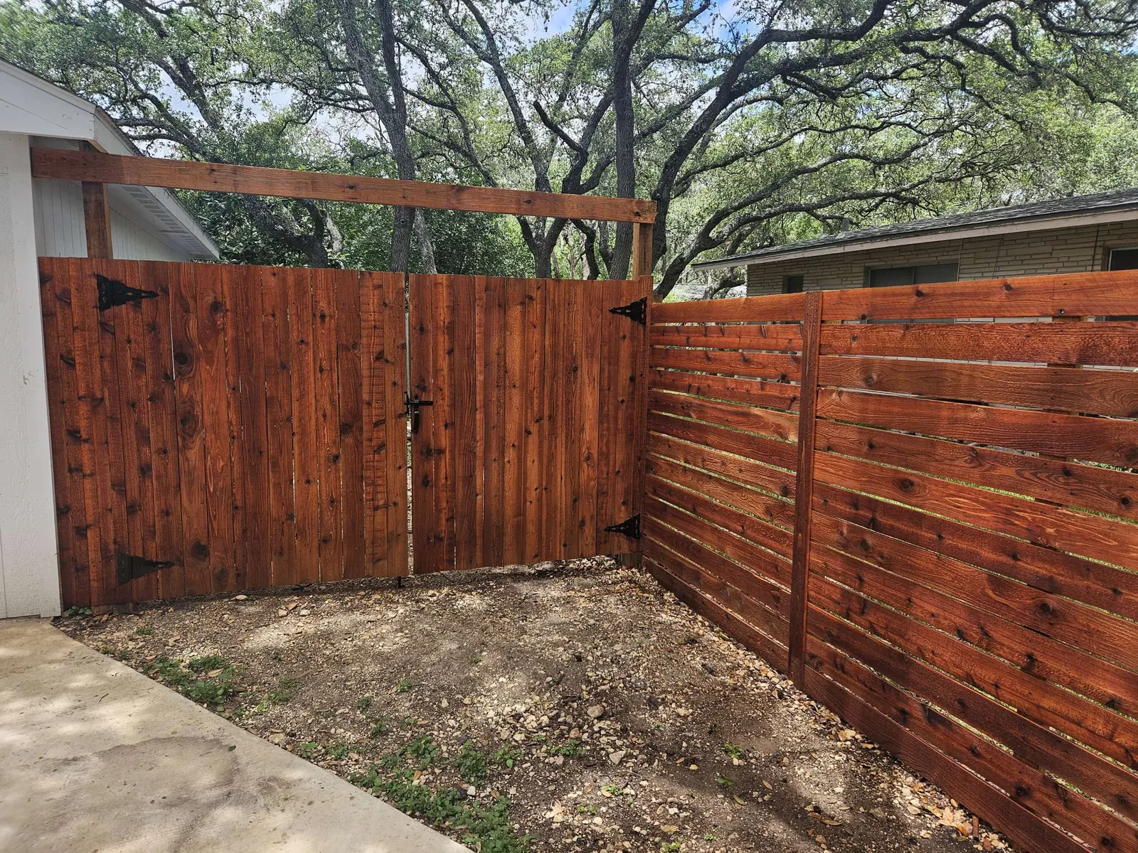New cedar privacy fence built by South Texas Fence