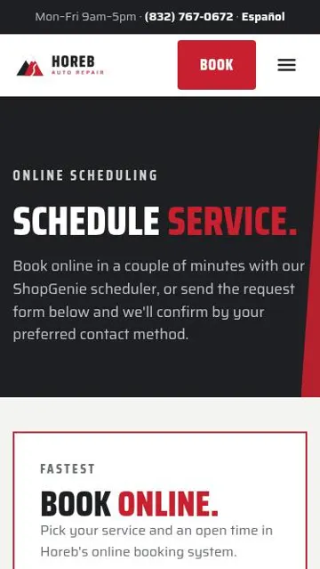 Schedule page