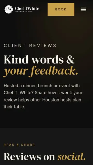 Chef TWhite reviews