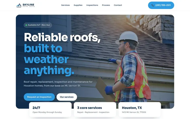 Skyline Roofing desktop