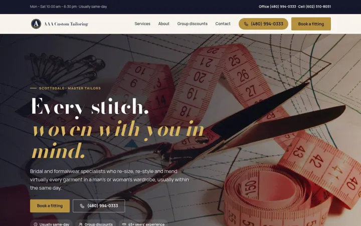 AAA Custom Tailoring desktop