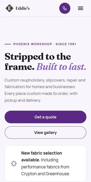 Eddie's Custom Reupholstery mobile