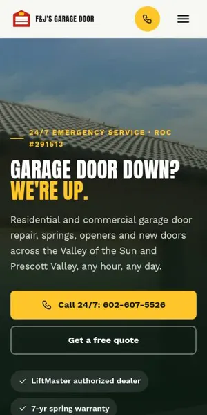 F&J's 24 Hour Garage Door Service mobile