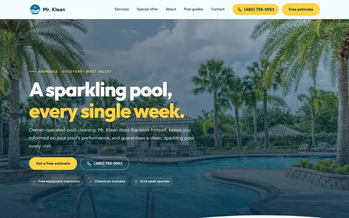 Mr. Klean Pool Service desktop