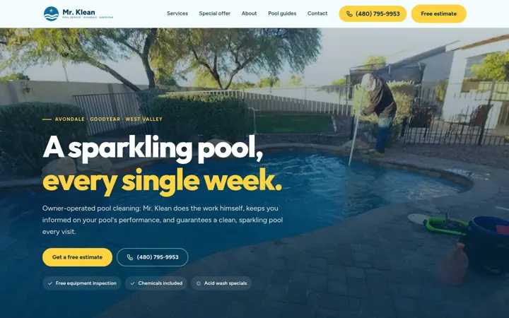 Mr. Klean Pool Service desktop