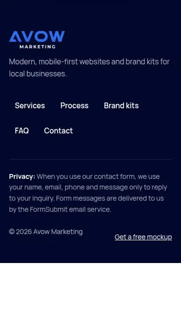 Footer with privacy note