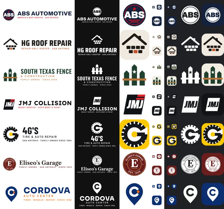 After: logo, reversed, icon, favicons 16/32 on light & dark