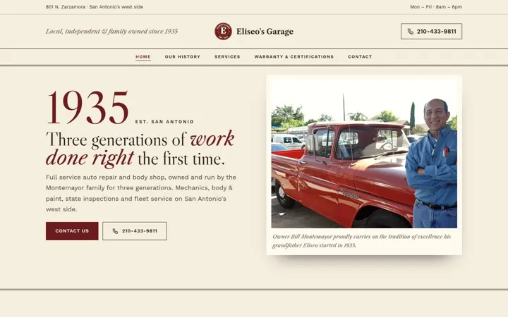Eliseo's Garage desktop