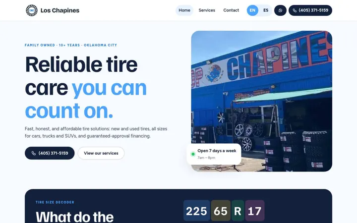 Tire Shop Los Chapines desktop