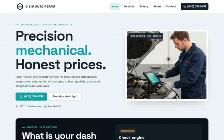 O & M Auto Repair desktop