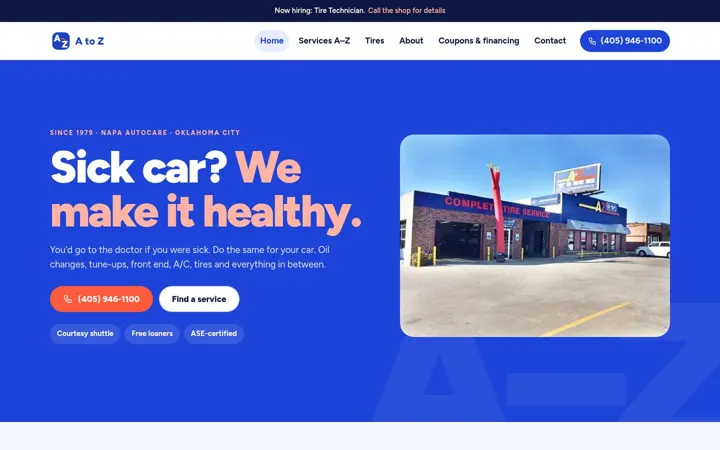 A to Z Auto & Tire desktop