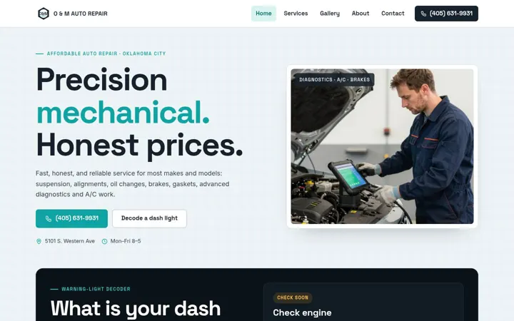 O & M Auto Repair desktop