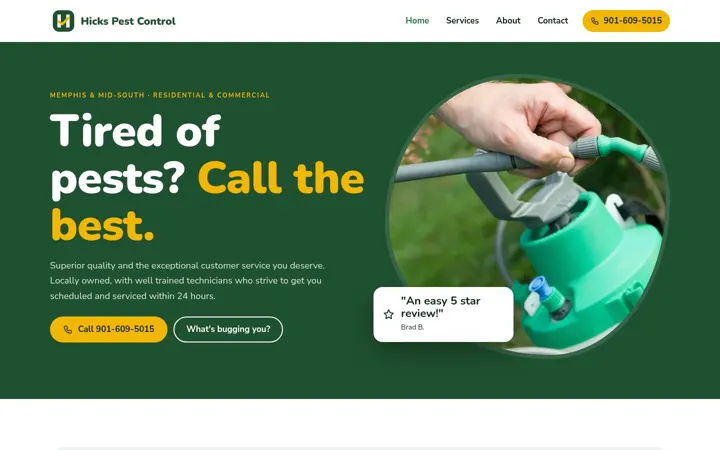 Hicks Pest Control desktop