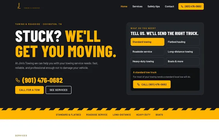 Jim's Towing desktop