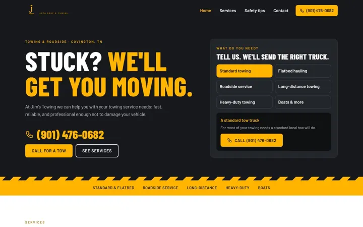 Jim's Towing desktop